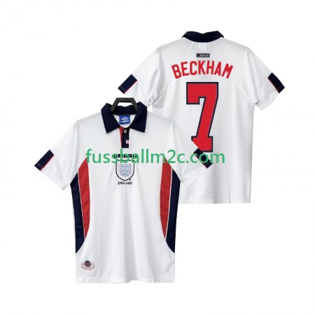 Fußballtrikots England BECKHAM 7 Retro Heim Trikotsatz 1998